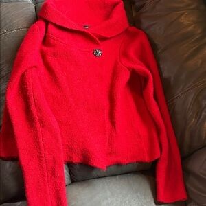 Adrienne Vittadini Red Cowl Neck Sweater